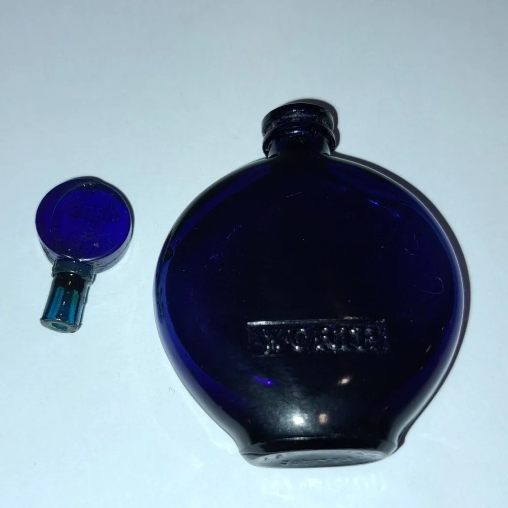 Mini R.Lalique Designed Cobalt "WORTH" Perfume Bottle Empty Art Deco EUC - Picture 5 of 5